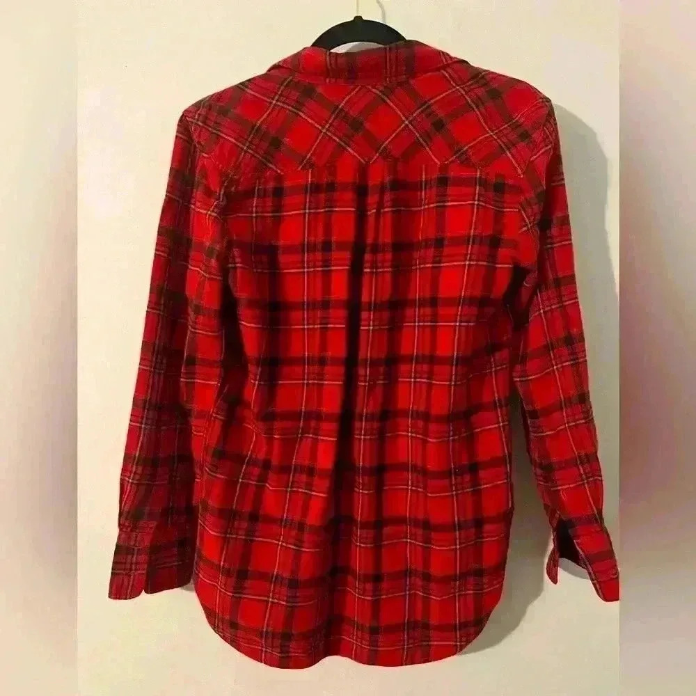 J.Crew Red & Black Flannel Size 2 - Picture 6 of 6
